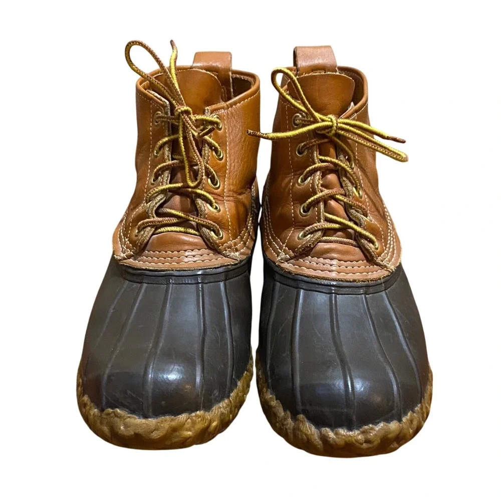 LL Bean Maine Hunting Shoe 6 Inch Duck Boots Mens 10 Brown Tan Made in USA